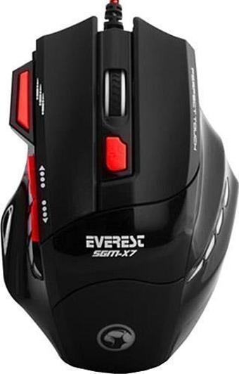 Everest Sgm-X7 Usb Siyah Kırmıız Kablolu Gaming Mouse