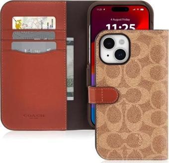 Coach Iphone 15 Kılıfı Tan Wallet