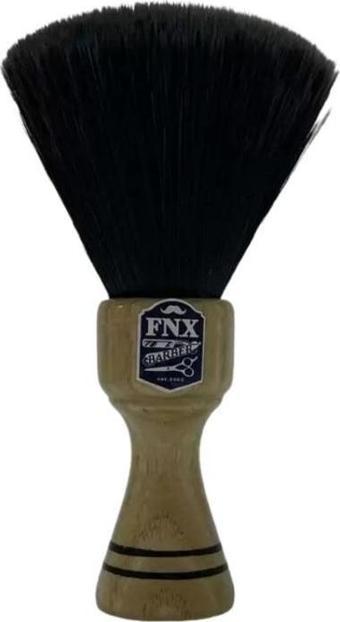 FNX Barber Ahşap Saplı Profesyonel Ense Fırçası Siyah Fırçalı