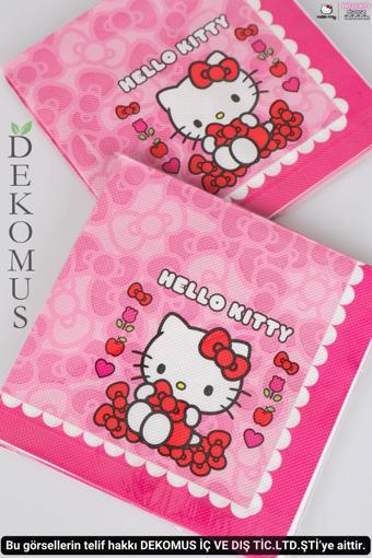 DEKOMUS İLE LİSANSLI HELLO KITTY 16'LI PEÇETE TAKIMI 