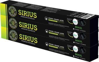 Sirius Nespresso Uyumlu Single Origin Kapsül Kahve 7 Brasil 3'lü Set (30 Kapsül)