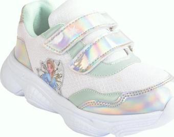 Frozen Elsa Kız Çocuk Hafif Esnek Taban Beyaz Spor Ayakkabı Sneaker