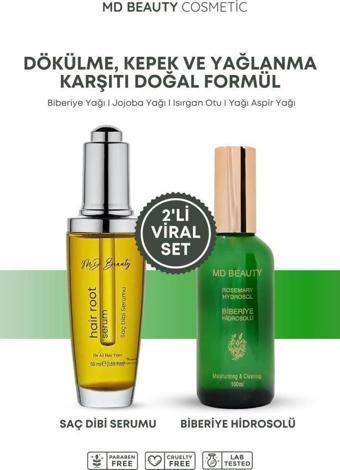 MD Beauty Biberiye Hidrosolü & Biberiye Saç Dibi Serumu Seti