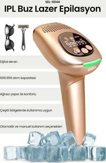 Sinbo Sel-6044 IPL Buz Lazer Epilasyon Atım Otomatik/Manuel Dijital Ekran