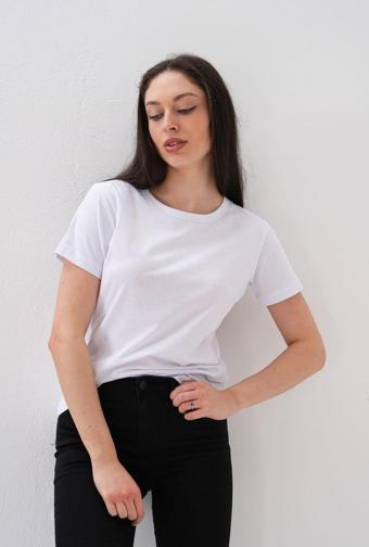 Basics&More 5'Li Basic T-Shirt-Lacivert-Beyaz-Siyah-Ant-Gri Beyaz M