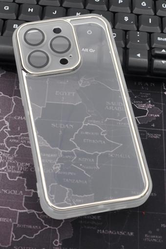 iPhone 14 Pro Max Uyumlu Gri Kenarlı Renkli Yarı Şeffaf Kapak Kılıf Kamera Lens Korumalı