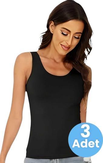 Tezzgelsin Kadın Kalın Askılı Pamuklu Atlet 3'Lü Set
