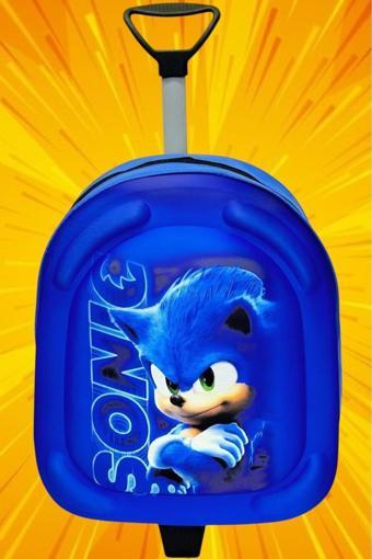 Kirpi Sonic 3D Baskılı Çekçekli Anaokulu Kreş 2-6 Yaş Sırt Çantası Ve Okul Çantası