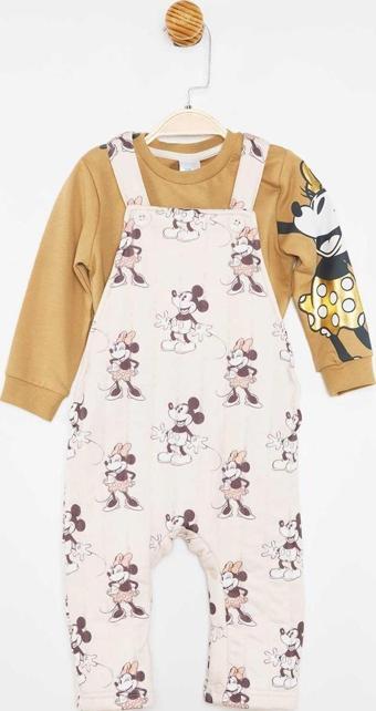 Minnie Mouse Lisanslı Kız Bebek Salopet Takım 21217