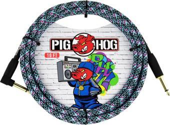 Pig Hog Vintage Series 1/4 Enstrüman Kablosu (Blue Graffiti 3 Metre' Straight - Right-angle)