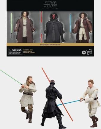 Star Wars Black Series Qui-Gon Jinn, Darth Maul, Obi-Wan Kenobi (Phantom Menace) Aksiyon Figür Seti