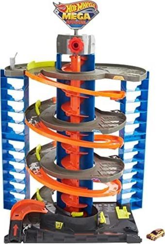 Hot Wheels Mega Garaj Oyun Seti, 1 1:64 Ölçekli Araç Dahil, Sarmal Asansör Ve 60'Tan Fazl