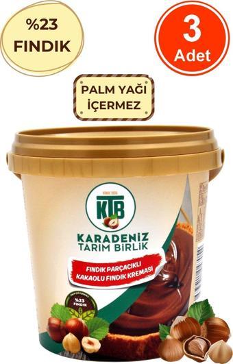 Fındık Parçacıklı Kakaolu Fındık Kreması (%23 Fındık) 800 G x 3 Adet Sürülebilir Çikolata Palm Yağı İçermez