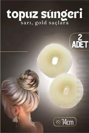 Gold Saç Topuz Süngeri 2 ADET 14 CM Çap 6 cm Kalınlık