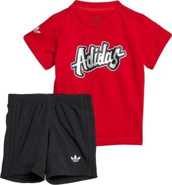 adidas Bebek  Kırmızı  BEBEK ESOFMAN TAKIMI SHORT TEE SET JC9102