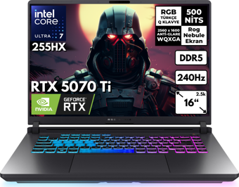 Asus Rog Strix G16 Ultra 7-255HX 64GB 4 TBSSD RTX5070 Ti (12GB) 240Hz 16" 2.5k WQXGA Freedos G615LR-S5214HMF14