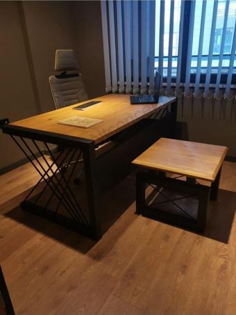 NTCollection Masif Ağaç Ofis Üçlü Takım - 180 cm - Renk Seçenekli