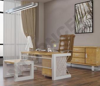 NTCollection Rose Doğal Ahşap Dörtlü Ofis ve Çalışma Odası Takımı - 160'lık Takım