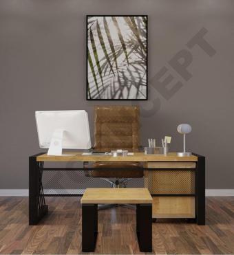 NTCollection Aiw Doğal Ahşap Üçlü Ofis Ve Çalışma Odası Takımı - 180'lik Takım ) 