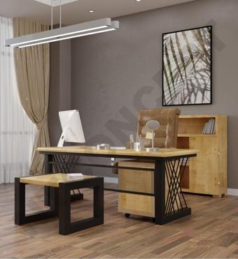NTCollection Alwin Doğal Ahşap Dörtlü Ofis Ve Çalışma Odası Takımı - 160'lik Takım