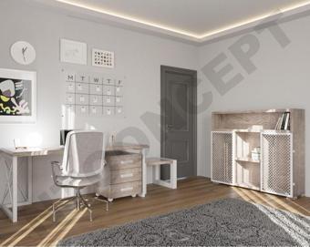 NTCollection Well Doğal Ahşap Dörtlü Ofis Ve Çalışma Odası - 220'lik Takım