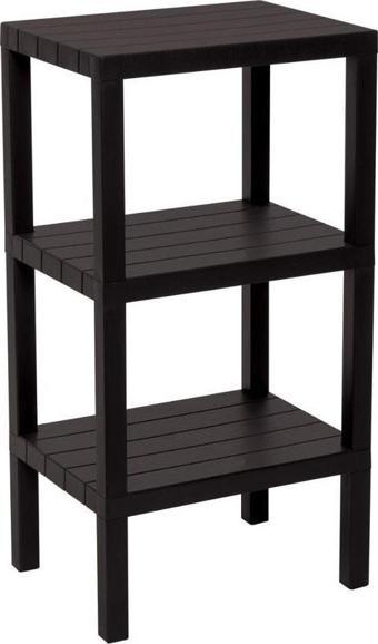 3 RAFLI SİYAH MODÜLER ÜNİTE PLASTİK 38x29x74 cm-Findit