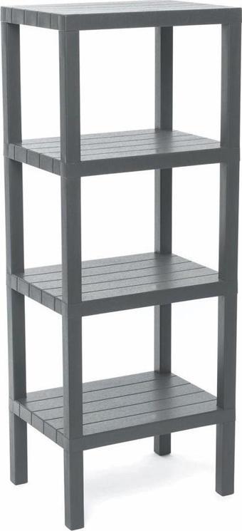 4 RAFLI GRİ MODÜLER ÜNİTE PLASTİK 38x29x100 cm-Findit