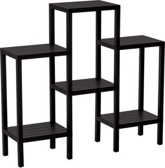 6 RAFLI - SİYAH MODÜLER ÜNİTE PLASTİK 108x100x29 cm-Findit