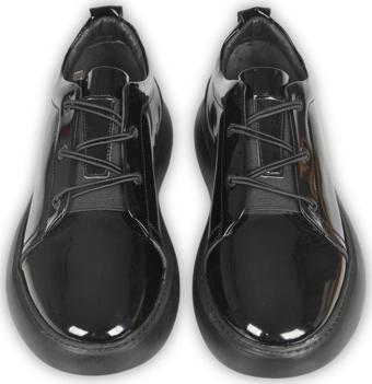 DeepSEA Erkek Siyah Lastik Bağcıklı Ortopedik Eva Taban Rugan Hakiki Deri Ayakkabı & Sneaker 2509960