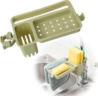 Musluğa Takılan Sünger Havlu Askılı Sabun Hazneli mutfak Banyo Lavabo Düzenleyici Organizer-Findit