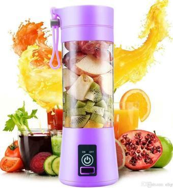 Şarjlı Portatif El Blenderi 380 Ml Usb Kablolu Mor-Findit