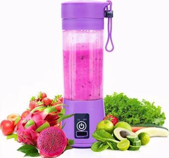 Şarjlı Portatif El Blenderi 380 Ml Usb Kablolu Mor-Findit