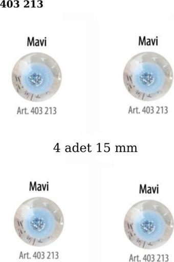 Öz-El Simli Mavi Renk 4 Adet 15 Mm Bebek Düğme, Bebek Kazak, Yelek, Gömlek Düğmesi 403 213