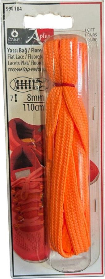 Öz-El Turuncu Fosfor Renkli 8 Mm 75 Cm Yuvarlak Ayakkabı Bağı, Bir Çift Ayakkabı Bağcığı, 990 166