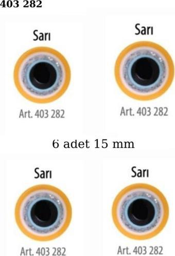 Öz-El Sarı Renk Nazar Boncuklu Simli 6 Adet 15 Mm Bebek Düğme, Bebek Kazak, Yelek, Gömlek Düğmesi 403 282