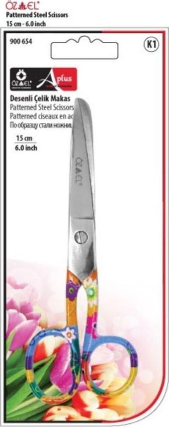 Öz-El Çiçek Desenli Çelik Makas 15 Cm 900 654