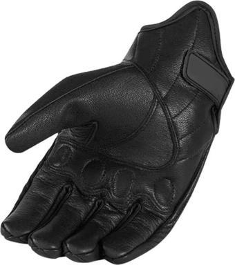 Moonrıder Motosiklet Eldiveni %100 Gerçek Deri Siyah Touch Özellik Unisex Korumalı Motor Eldiveni Nx-7