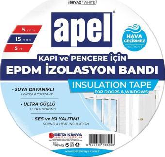 Kapı ve Pencere İzolasyon Bant 5mm x 10mm x 5m Beyaz