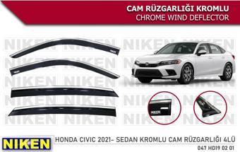 HONDA CİVİC 2021 2022 2023 2024  ARACA ÖZEL KROMLU CAM RÜZGARLIĞI NİKEN
