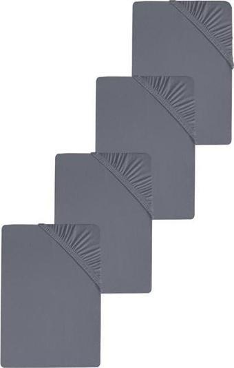 4 Adet Düz Pamuklu Tek Kişilik 80 x 200 x 30 cm Lastikli Penye Çarşaf