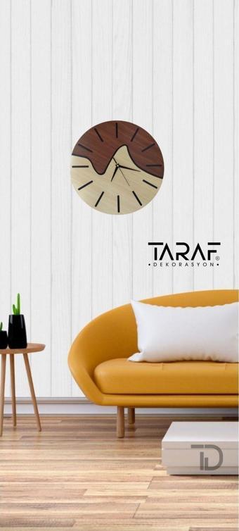 Taraf Dekorasyon Nehir Lazer Kesim Dekoratif 40 Cm Duvar Saati 55 x 55 cm