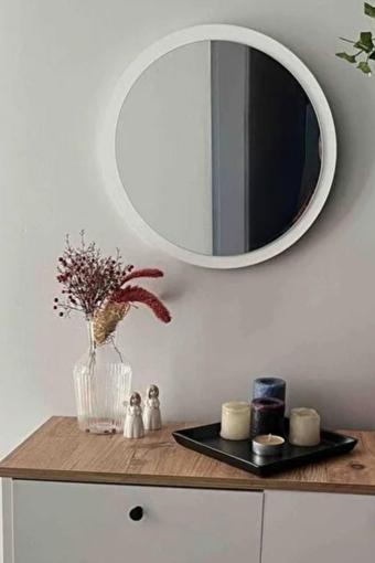 Dekoratik Yuvarlak Ayna 60 Cm Çap Antre Hol Koridor Duvar Salon Mutfak Banyo Ofis Makyaj Aynası