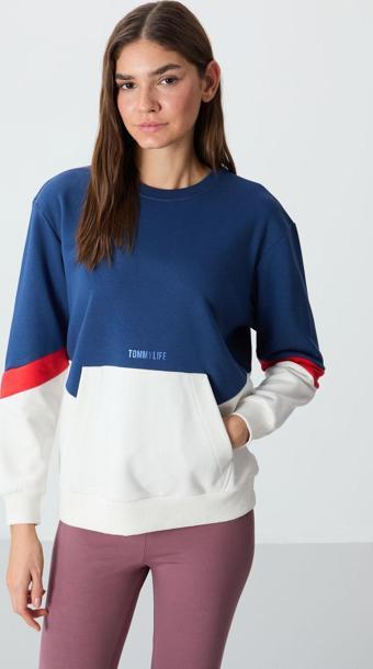 Parlament Kompakt Pamuklu Kalın Pürüzsüz Dokulu O Yaka Oversize Fit Kadın Sweatshirt - 97289