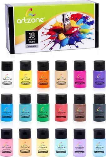 Artzone Akrilik Boya Seti 18 Renk x 25ml. 