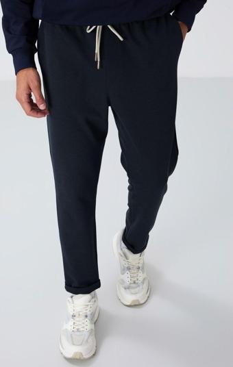 İndigo Yüzeyi Dokulu Standart Fit Erkek Eşofman Alt - 82154