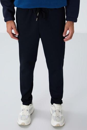 Lacivert Yüzeyi Dokulu Standart Fit Erkek Eşofman Alt - 82155