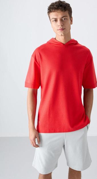 Fiesta Pamuklu Kalın Yüzeyi Dokulu Oversize Fit Basic Erkek T-Shirt - 88335
