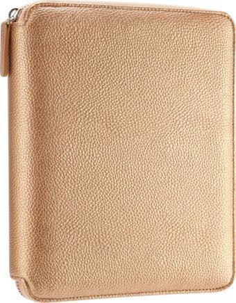 Victorias Journals Buffalo Zipper Folder Defter Sedefli Altın Çizgili