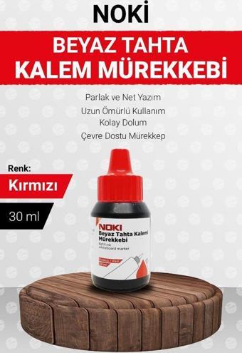 Noki Tahta Kalemi  Mürekkebi - Beyaz Yazı Tahtası Kalemi Mürekkebi Kırmızı 1 Adet 30 ml -T1149