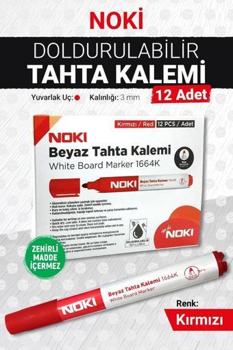 Noki Tahta Kalemi - Yazı Tahtası Kalemi Kırmızı 12 adet-T1148